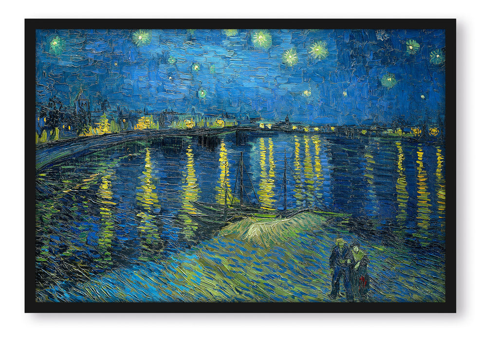 Vincent Van Gogh - Sternennacht über die Rhône, Poster mit Bilderrahmen
