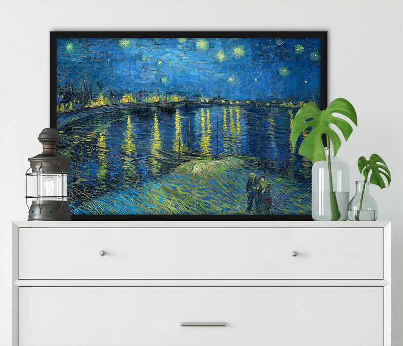 Vincent Van Gogh - Sternennacht über die Rhône, Poster mit Bilderrahmen