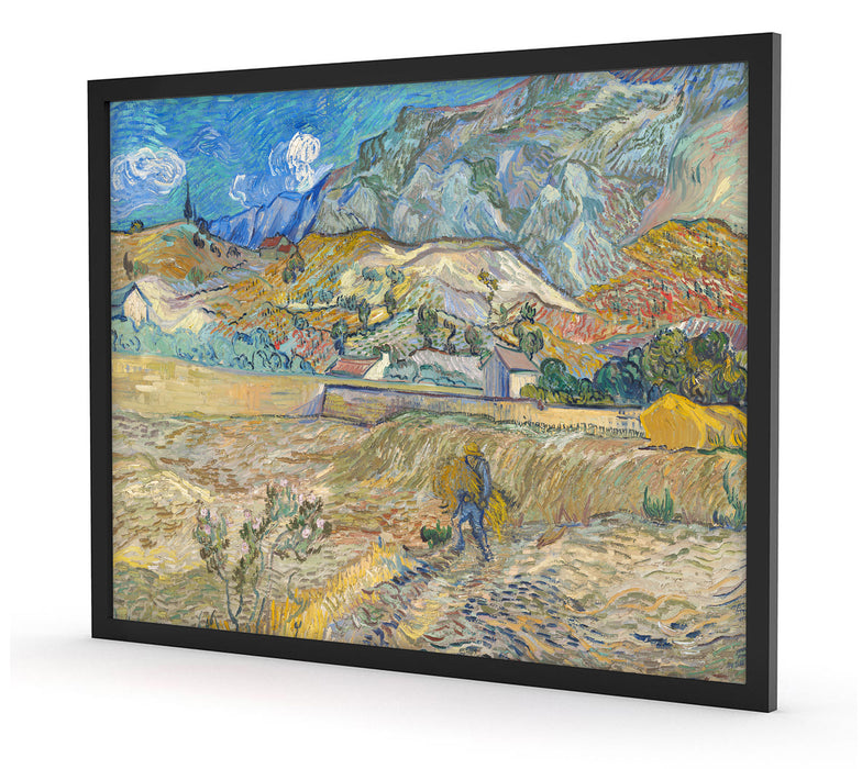 Vincent Van Gogh - Weizenfeld mit Bauer, Poster mit Bilderrahmen