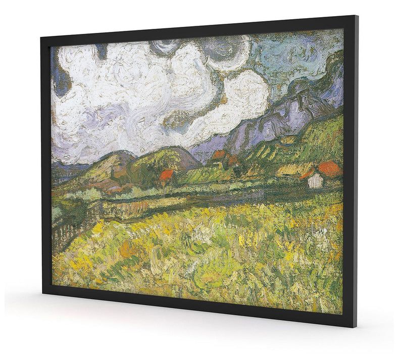 Vincent Van Gogh - Weizenfeld hinter Saint-Paul, Poster mit Bilderrahmen