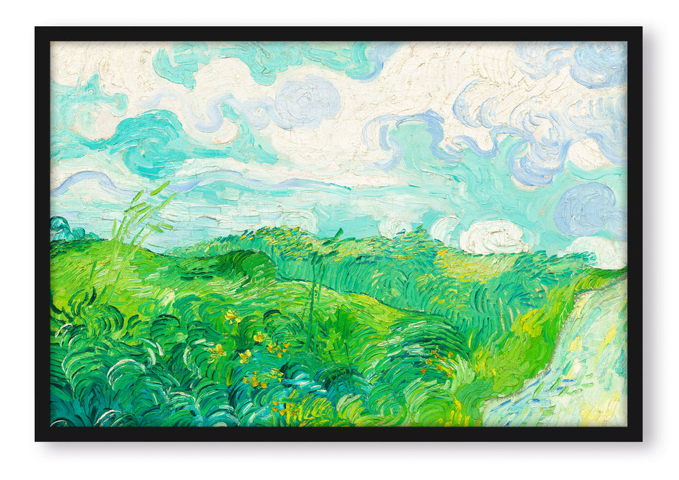 Vincent Van Gogh - Feld mit grünem Weizen, Poster mit Bilderrahmen