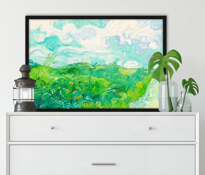 Vincent Van Gogh - Feld mit grünem Weizen, Poster mit Bilderrahmen