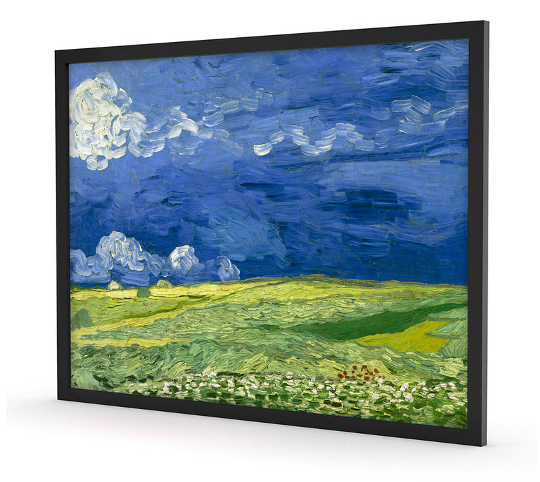 Vincent Van Gogh - Weizenfeld unter Gewitterwolken, Poster mit Bilderrahmen