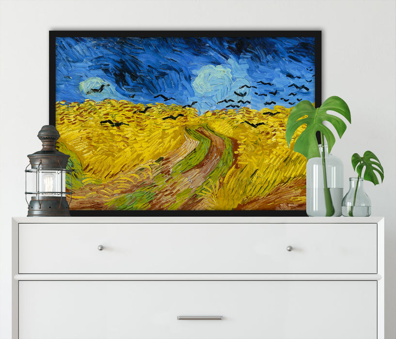 Vincent Van Gogh - Weizenfeld mit Krähen, Poster mit Bilderrahmen