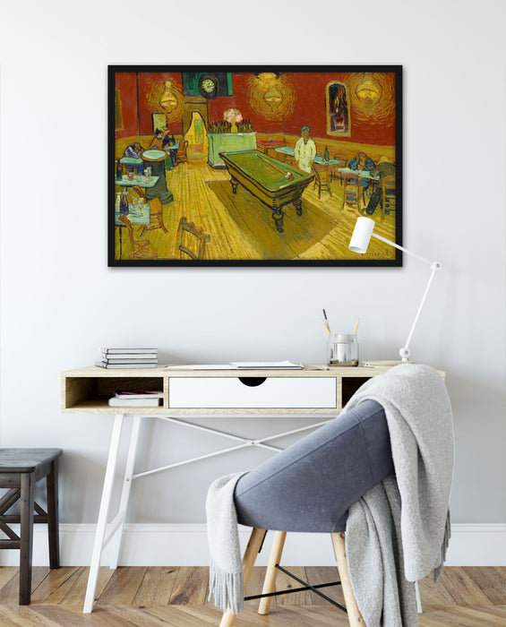 Vincent Van Gogh - Das Nachtcafé in Arles, Poster mit Bilderrahmen