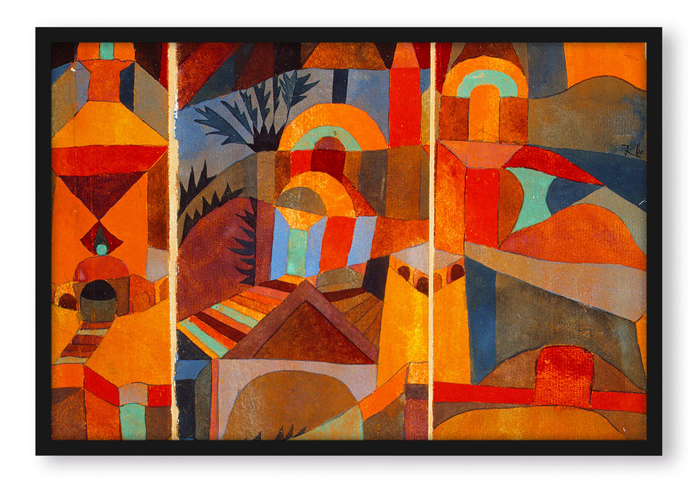 Paul Klee - Tempelgärten, Poster mit Bilderrahmen