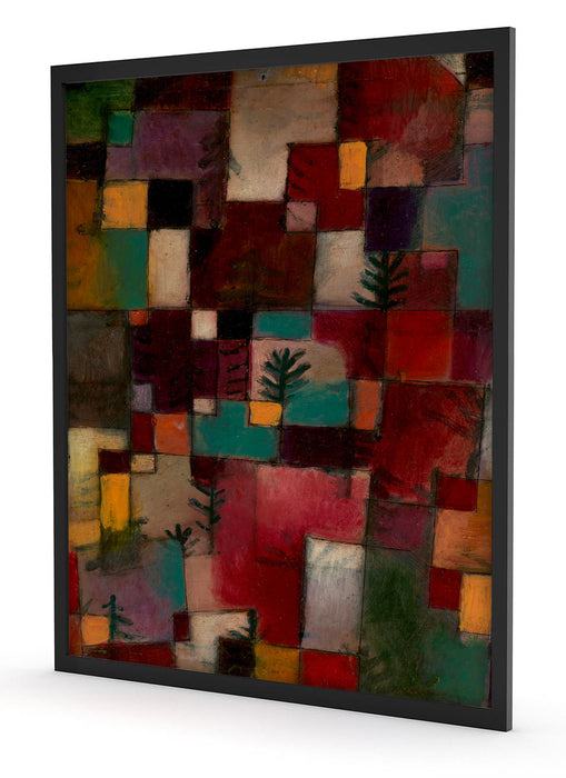 Paul Klee - Rotgrüne und Violett-gelbe Rhythmen, Poster mit Bilderrahmen
