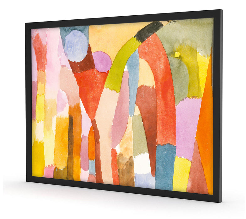 Paul Klee - Bewegung von gewölbten Räumen, Poster mit Bilderrahmen