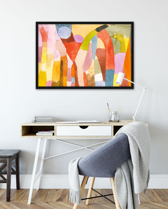 Paul Klee - Bewegung von gewölbten Räumen, Poster mit Bilderrahmen