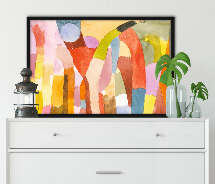 Paul Klee - Bewegung von gewölbten Räumen, Poster mit Bilderrahmen