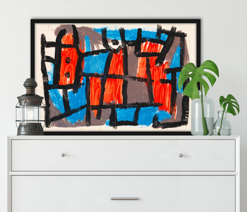 Paul Klee - Die Stunden vor der Nacht, Poster mit Bilderrahmen