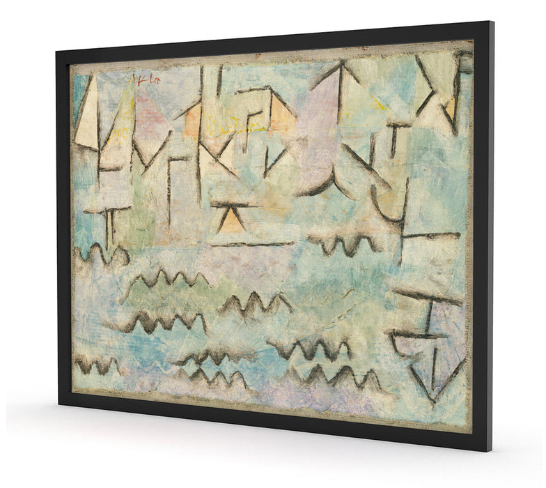 Paul Klee - Der Rhein bei Duisburg, Poster mit Bilderrahmen