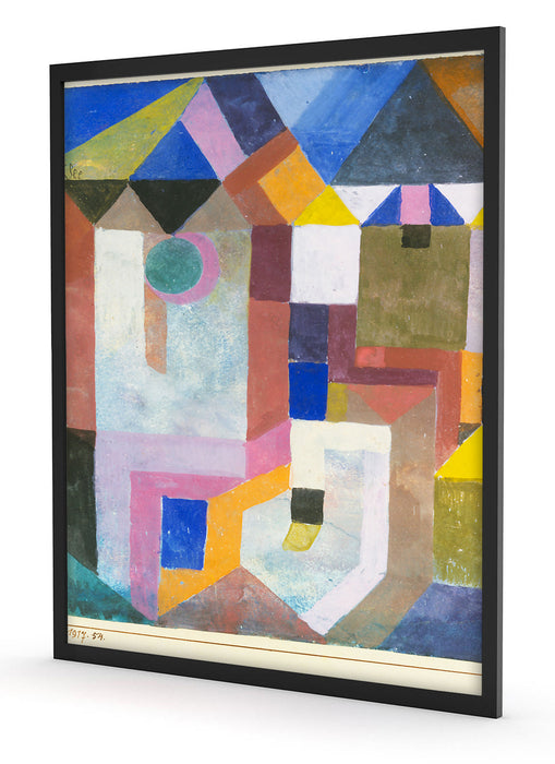 Paul Klee - Bunte Architektur, Poster mit Bilderrahmen