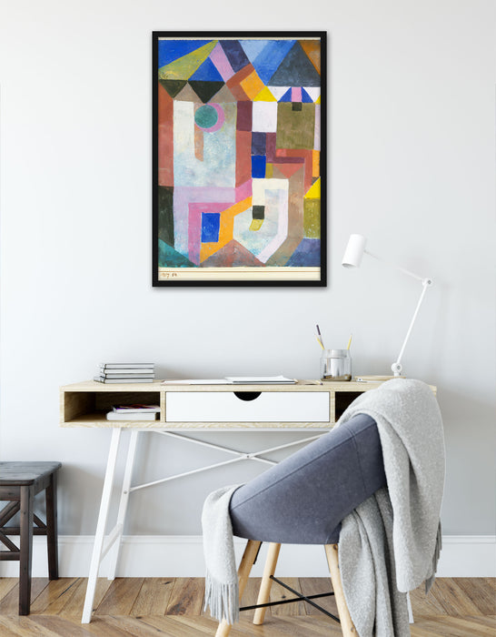 Paul Klee - Bunte Architektur, Poster mit Bilderrahmen