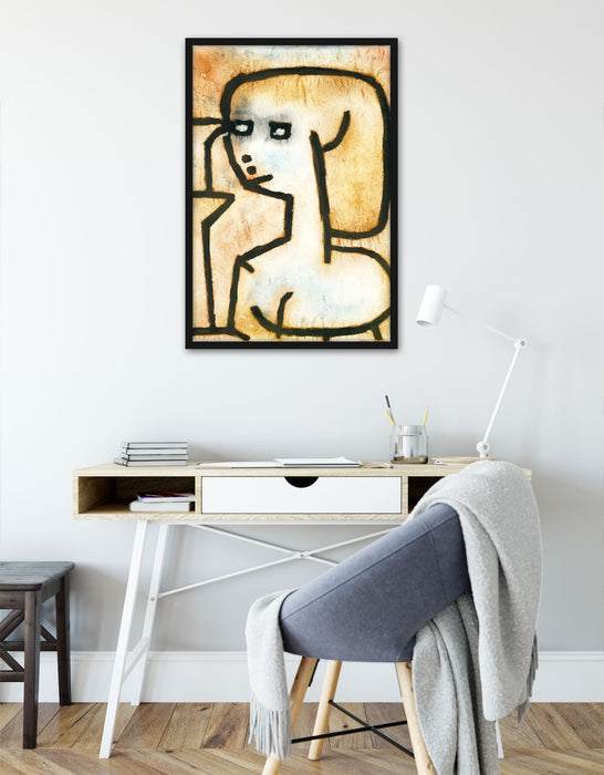 Paul Klee - Mädchen in Trauer, Poster mit Bilderrahmen