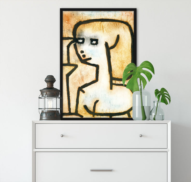 Paul Klee - Mädchen in Trauer, Poster mit Bilderrahmen