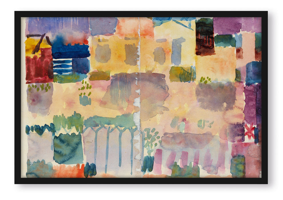 Paul Klee - Garten in St. Germain, Poster mit Bilderrahmen