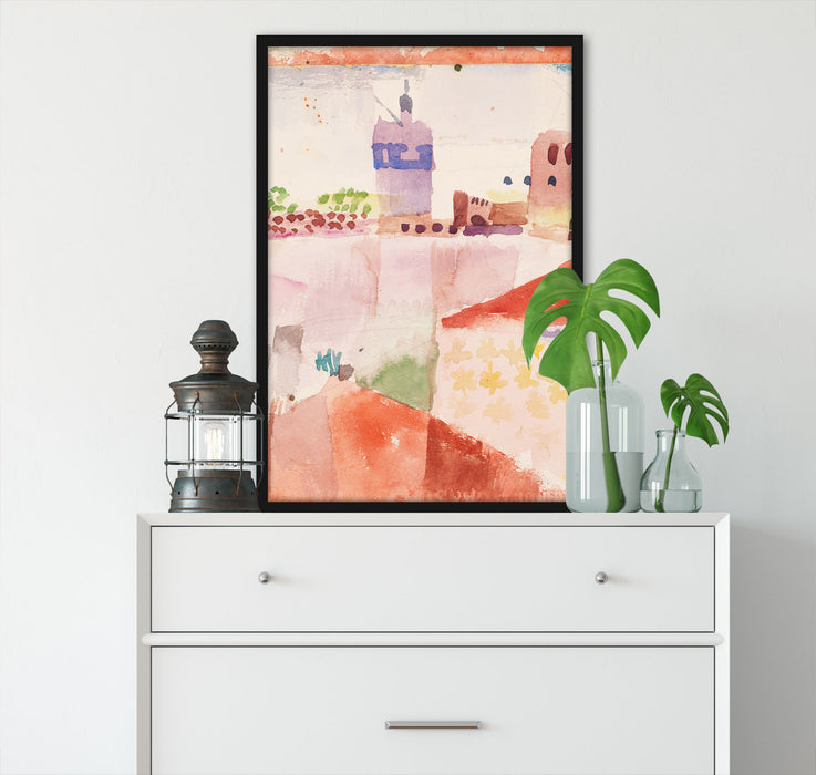 Paul Klee - Hammamet Tunesien und ihre Moschee, Poster mit Bilderrahmen
