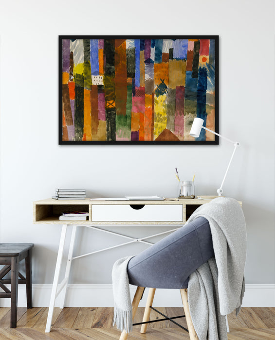 Paul Klee - Vor der Stadt, Poster mit Bilderrahmen