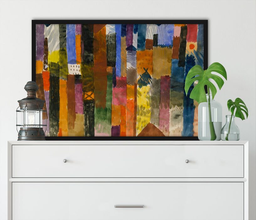Paul Klee - Vor der Stadt, Poster mit Bilderrahmen