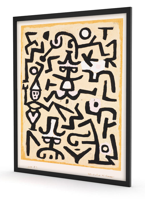 Paul Klee - Das Flugblatt des Komödianten, Poster mit Bilderrahmen
