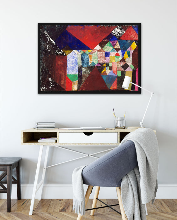 Paul Klee - Städtisches Juwel, Poster mit Bilderrahmen