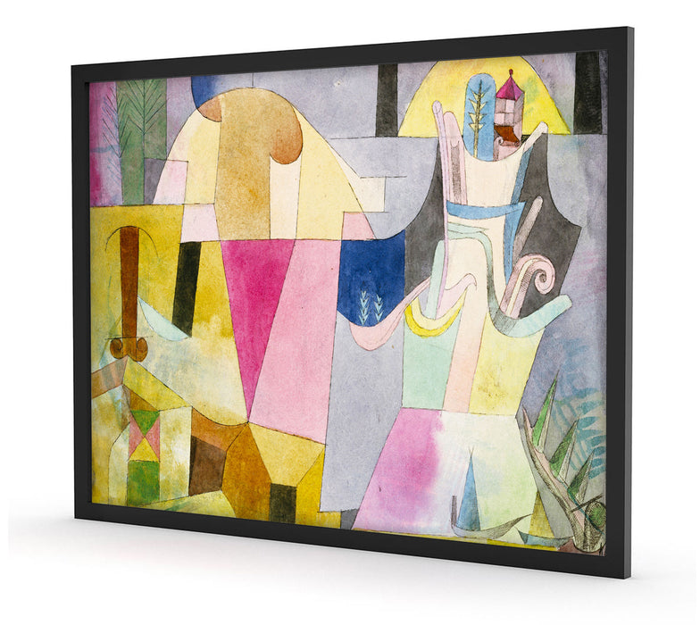 Paul Klee - Schwarze Säulen in der Landschaft, Poster mit Bilderrahmen