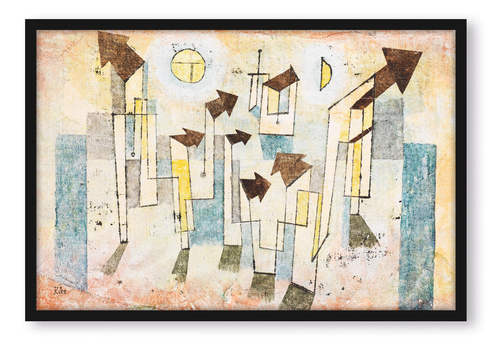 Pixxprint Paul Klee - Wandbild aus dem Tempel der Sehnsucht, Poster mit Bilderrahmen