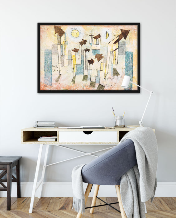 Paul Klee - Wandbild aus dem Tempel der Sehnsucht, Poster mit Bilderrahmen