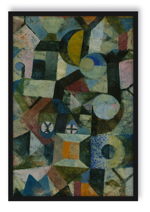 Paul Klee - Komposition mit dem gelben Halbmond, Poster mit Bilderrahmen