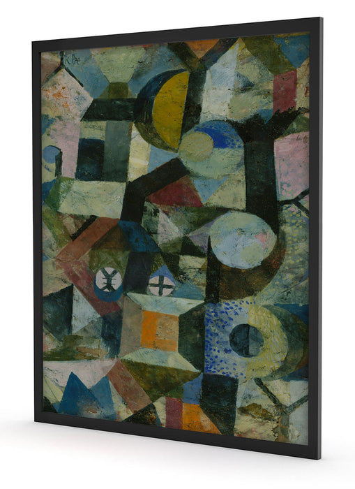 Paul Klee - Komposition mit dem gelben Halbmond, Poster mit Bilderrahmen