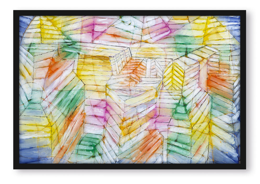 Paul Klee - Bühnen Gebirge Konstruktion, Poster mit Bilderrahmen