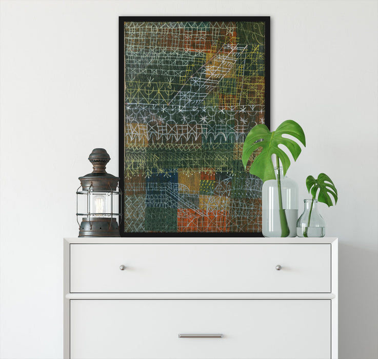 Paul Klee - Struktural I, Poster mit Bilderrahmen