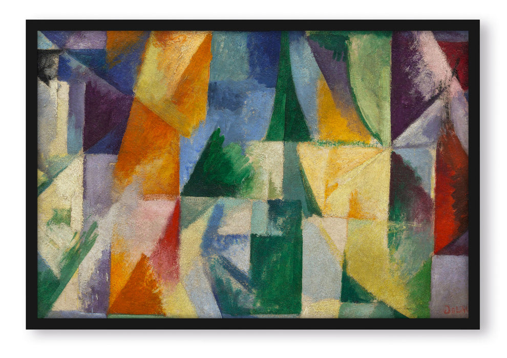 Pixxprint Robert Delaunay - Gleichzeitig geöffnete Fenster, Poster mit Bilderrahmen