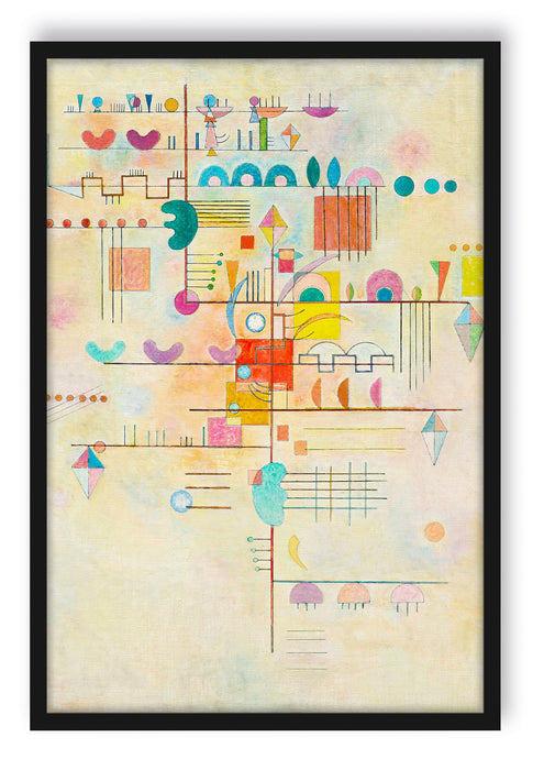 Pixxprint Wassily Kandinsky - Anmutiger Aufstieg, Poster mit Bilderrahmen