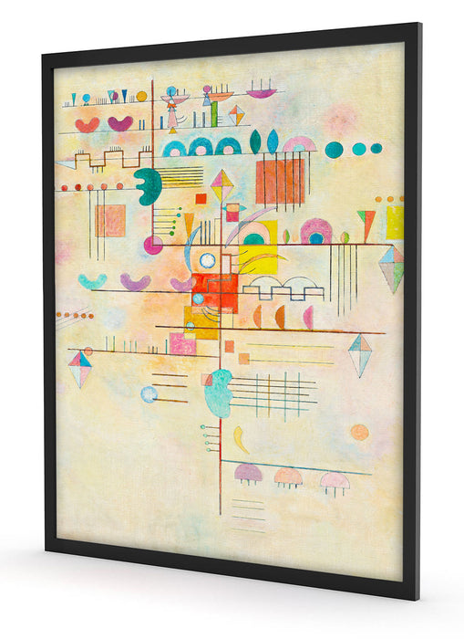 Wassily Kandinsky - Anmutiger Aufstieg, Poster mit Bilderrahmen