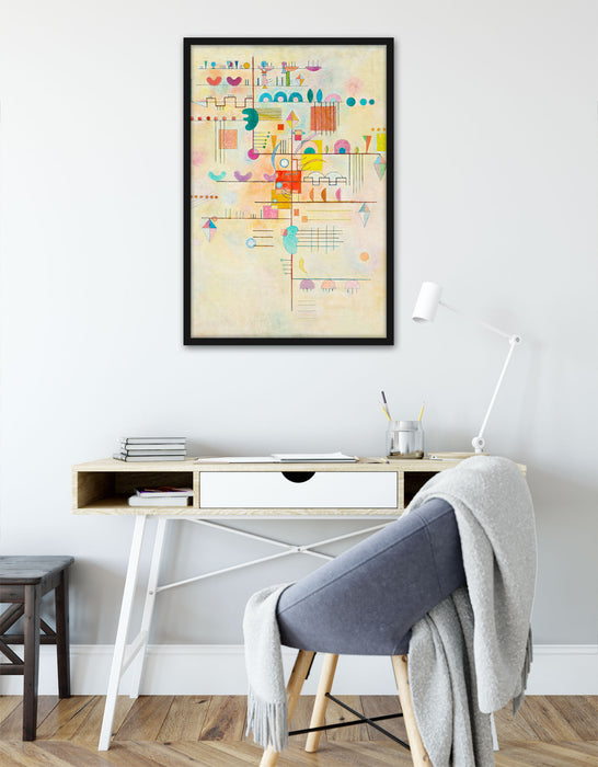 Wassily Kandinsky - Anmutiger Aufstieg, Poster mit Bilderrahmen