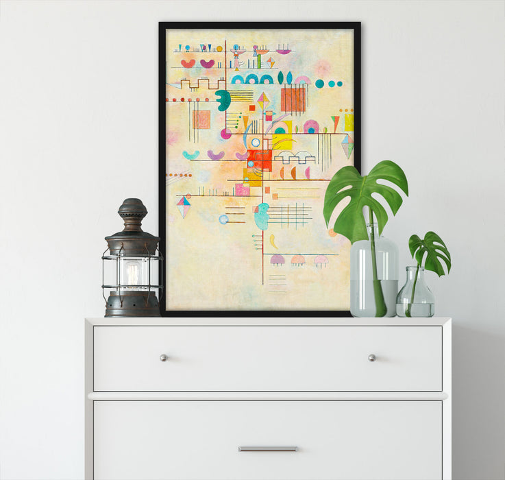Wassily Kandinsky - Anmutiger Aufstieg, Poster mit Bilderrahmen