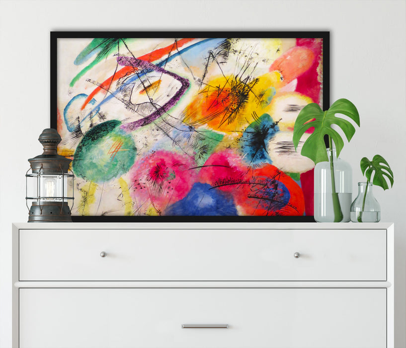Wassily Kandinsky - Schwarze Linien, Poster mit Bilderrahmen