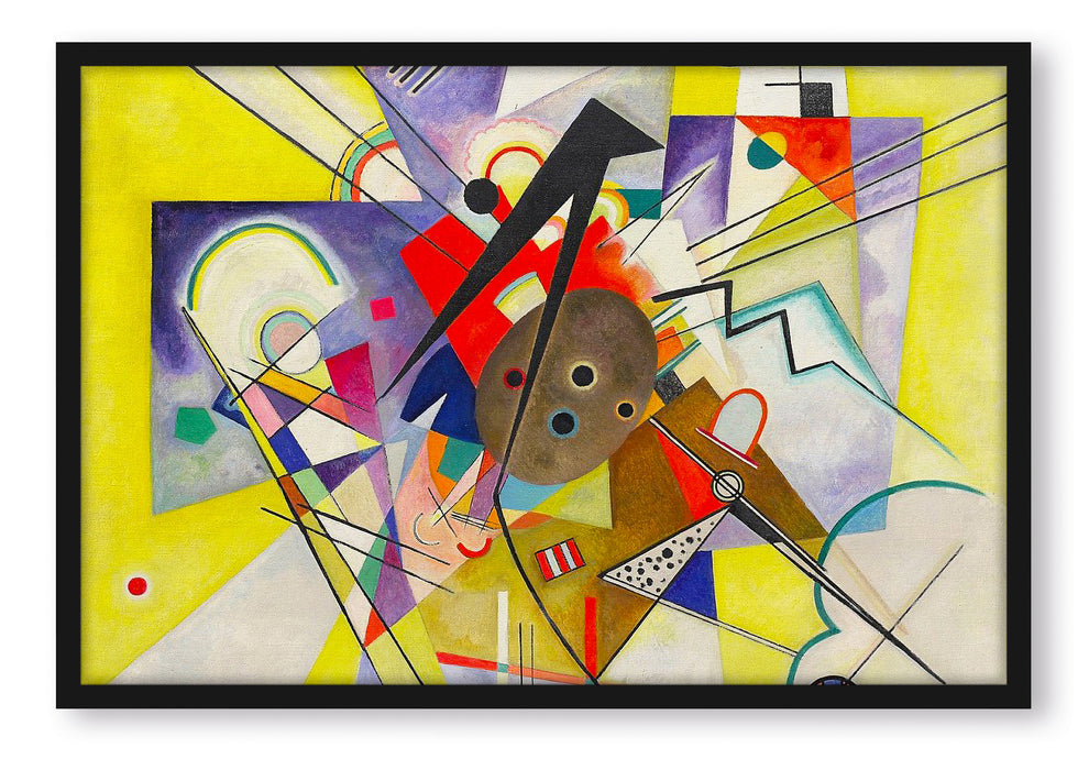 Pixxprint Wassily Kandinsky - Gelbe Begleitung, Poster mit Bilderrahmen