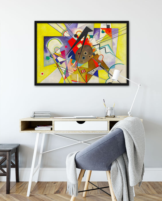 Wassily Kandinsky - Gelbe Begleitung, Poster mit Bilderrahmen