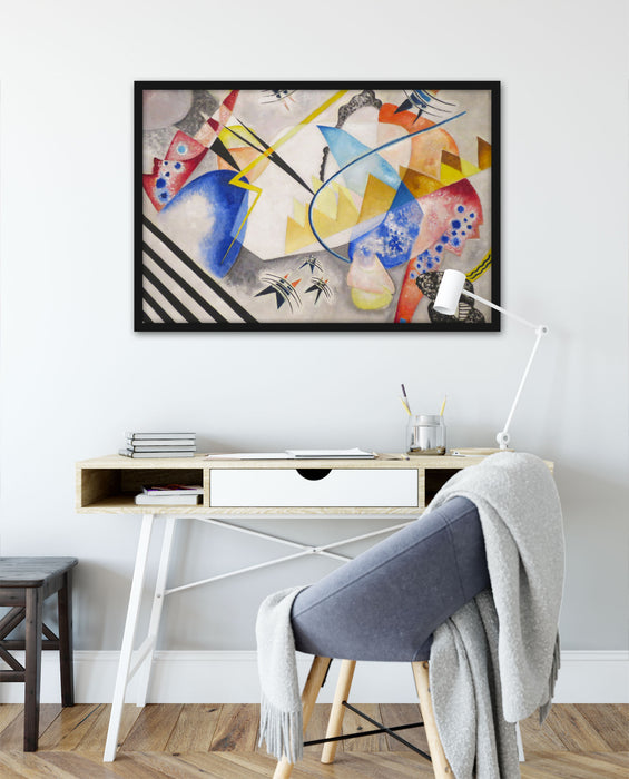 Wassily Kandinsky - Weißes Zentrum, Poster mit Bilderrahmen
