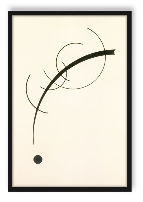 Wassily Kandinsky - Freie Kurve zum Punkt, Poster mit Bilderrahmen