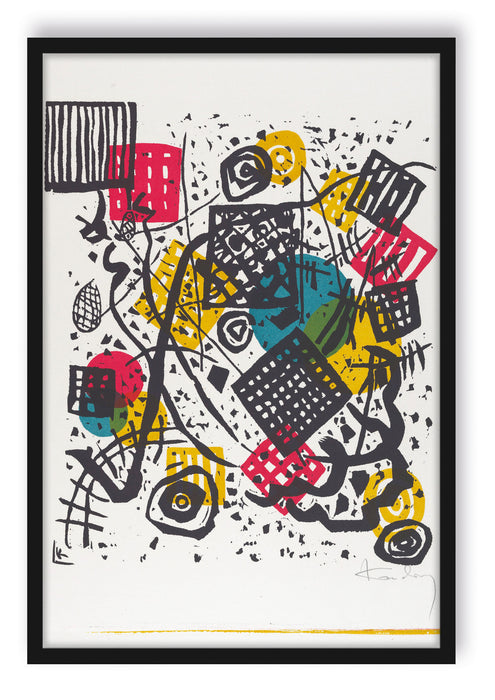 Wassily Kandinsky - Kleine Welten V, Poster mit Bilderrahmen