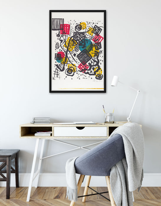 Wassily Kandinsky - Kleine Welten V, Poster mit Bilderrahmen