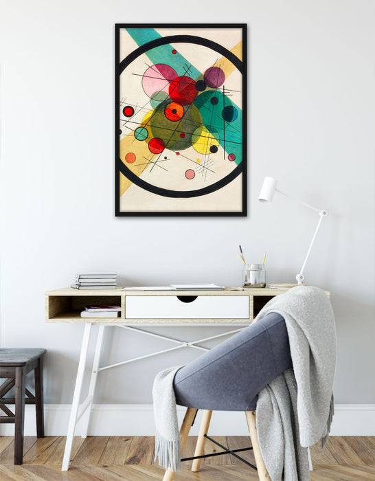 Wassily Kandinsky - Kreise in einem Kreis, Poster mit Bilderrahmen