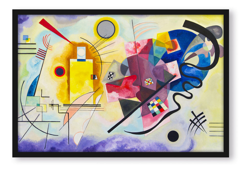 Pixxprint Wassily Kandinsky - Gelb-Rot-Blau, Poster mit Bilderrahmen