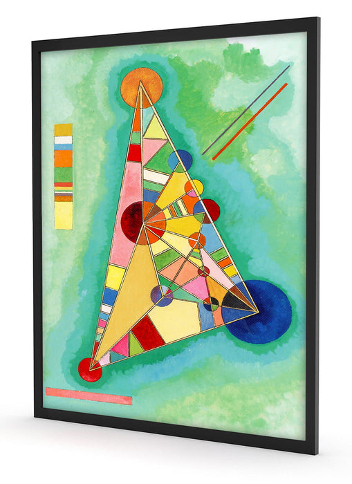 Wassily Kandinsky - Bunt im Dreieck, Poster mit Bilderrahmen