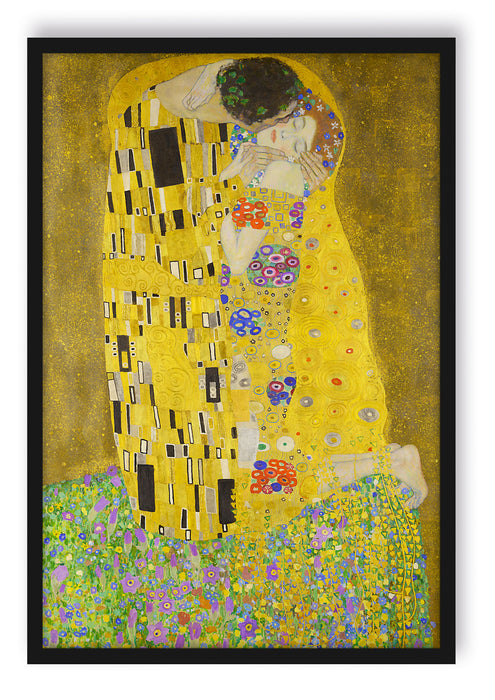Pixxprint Gustav Klimt - Der Kuss, Poster mit Bilderrahmen