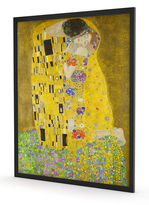 Gustav Klimt - Der Kuss, Poster mit Bilderrahmen